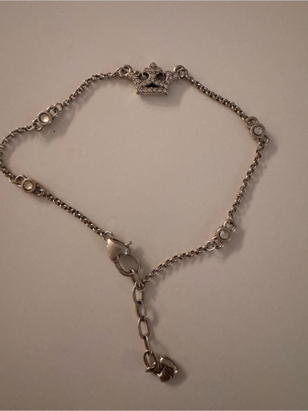 Silver Crown Accent Chain ankles Bracelet - Women's Jewelry